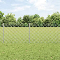 vidaXL Recinzione con pali. Argento 0.8 x 10 m Acciaio