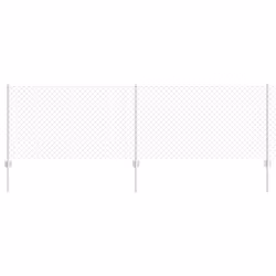vidaXL Recinzione con pali. Argento 0.8 x 10 m Acciaio - Vista aggiuntiva 2