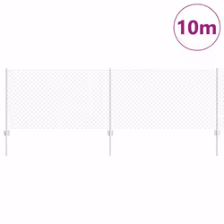 vidaXL Recinzione con pali. Argento 0.8 x 10 m Acciaio - Vista aggiuntiva 3