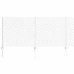 vidaXL Recinzione con pali. Argento 1 x 10 m Acciaio - Vista aggiuntiva 2