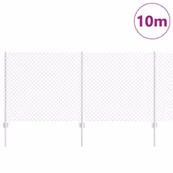 vidaXL Recinzione con pali. Argento 1 x 10 m Acciaio - Vista aggiuntiva 3