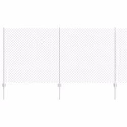 vidaXL Recinzione con pali. Argento 1.2 x 10 m Acciaio - Vista aggiuntiva 2