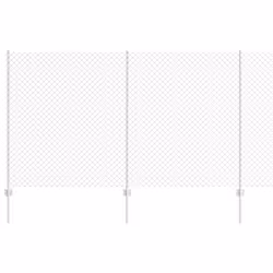 vidaXL Recinzione con pali. Argento 1.4 x 10 m Acciaio - Vista aggiuntiva 2