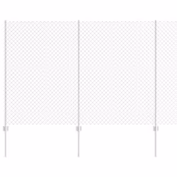 vidaXL Recinzione con pali. Argento 1.5 x 10 m Acciaio - Vista aggiuntiva 2