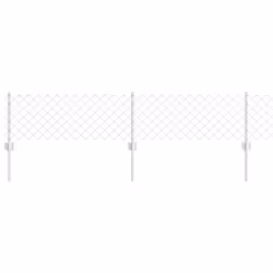 vidaXL Recinzione con pali. Argento 0.4 x 10 m Acciaio - Vista aggiuntiva 2