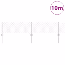 vidaXL Recinzione con pali. Argento 0.4 x 10 m Acciaio - Vista aggiuntiva 3
