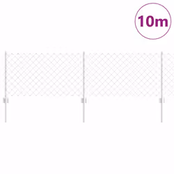 vidaXL Recinzione con pali. Argento 0.6 x 10 m Acciaio - Vista aggiuntiva 3