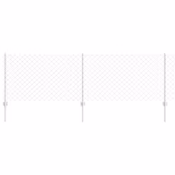 vidaXL Recinzione con pali. Argento 0.8 x 10 m Acciaio - Vista aggiuntiva 2