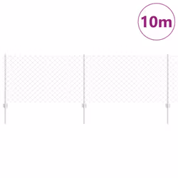vidaXL Recinzione con pali. Argento 0.8 x 10 m Acciaio - Vista aggiuntiva 3