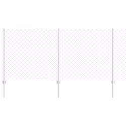 vidaXL Recinzione con pali. Argento 1 x 10 m Acciaio - Vista aggiuntiva 2