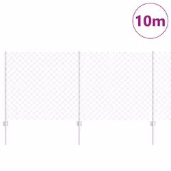 vidaXL Recinzione con pali. Argento 1 x 10 m Acciaio - Vista aggiuntiva 3