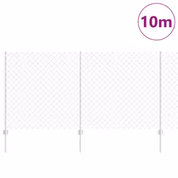 vidaXL Recinzione con pali. Argento 1.2 x 10 m Acciaio - Vista aggiuntiva 3