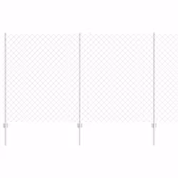 vidaXL Recinzione con pali. Argento 1.4 x 10 m Acciaio - Vista aggiuntiva 2
