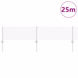 vidaXL Recinzione con pali. Argento 0.4 x 25 m Acciaio - Vista aggiuntiva 3