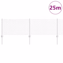 vidaXL Recinzione con pali. Argento 0.6 x 25 m Acciaio - Vista aggiuntiva 3