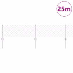 vidaXL Recinzione con pali. Argento 0.4 x 25 m Acciaio - Vista aggiuntiva 3