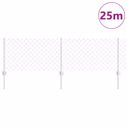 vidaXL Recinzione con pali. Argento 0.6 x 25 m Acciaio - Vista aggiuntiva 3