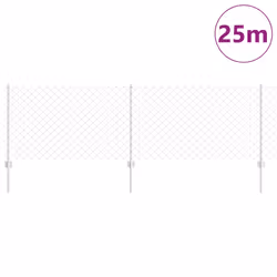 vidaXL Recinzione con pali. Argento 0.8 x 25 m Acciaio - Vista aggiuntiva 3