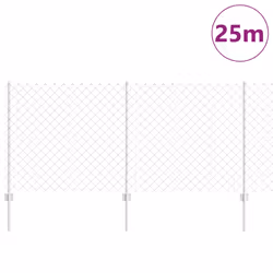 vidaXL Recinzione con pali. Argento 1 x 25 m Acciaio - Vista aggiuntiva 3