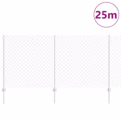 vidaXL Recinzione con pali. Argento 1.2 x 25 m Acciaio - Vista aggiuntiva 3