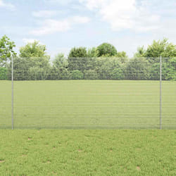 vidaXL Recinzione con pali. Argento 1.2 x 10 m Acciaio