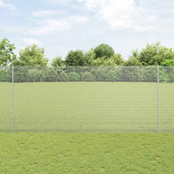 vidaXL Recinzione con pali. Argento 1.4 x 10 m Acciaio