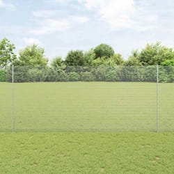vidaXL Recinzione con pali. Argento 1.4 x 10 m Acciaio