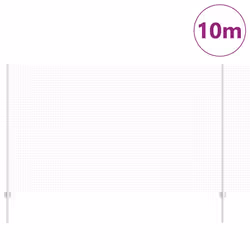 vidaXL Recinzione con pali. Argento 1.4 x 10 m Acciaio - Vista aggiuntiva 3