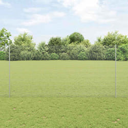 vidaXL Recinzione con pali. Argento 1.5 x 10 m Acciaio