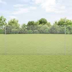 vidaXL Recinzione con pali. Argento 1.6 x 10 m Acciaio