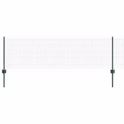 vidaXL Recinzione con pali. Verde 0.6 x 50 m Acciaio - Vista aggiuntiva 2