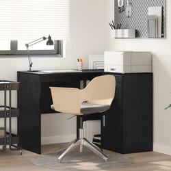 vidaXL Scrivania ad angolo con cassetto Rovere nero 102 x 50 x 75 cm