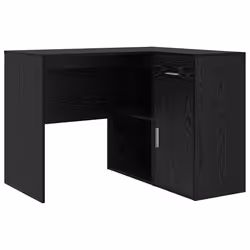 vidaXL Scrivania ad angolo con cassetto Rovere nero 102 x 50 x 75 cm - Vista aggiuntiva 2