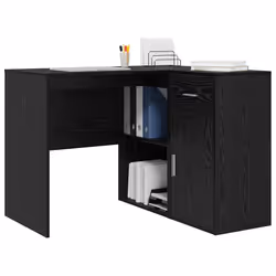 vidaXL Scrivania ad angolo con cassetto Rovere nero 102 x 50 x 75 cm - Vista aggiuntiva 3