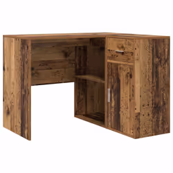 vidaXL Scrivania ad angolo con cassetto Legno vecchio 102 x 50 x 75 cm - Vista aggiuntiva 2
