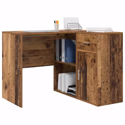 vidaXL Scrivania ad angolo con cassetto Legno vecchio 102 x 50 x 75 cm - Vista aggiuntiva 3