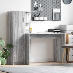 vidaXL Scrivania con Spazio di Archiviazione 2 pcs Grigio sonoma
