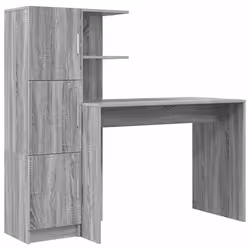 vidaXL Scrivania con Spazio di Archiviazione 2 pcs Grigio sonoma - Vista aggiuntiva 2