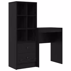 vidaXL Scrivania con Spazio di Archiviazione 2 pcs Rovere nero - Vista aggiuntiva 2