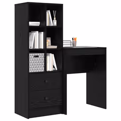 vidaXL Scrivania con Spazio di Archiviazione 2 pcs Rovere nero - Vista aggiuntiva 3
