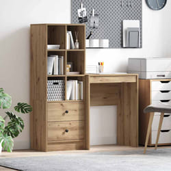 vidaXL Scrivania con Spazio di Archiviazione 2 pcs rovere artigianale