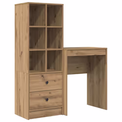 vidaXL Scrivania con Spazio di Archiviazione 2 pcs rovere artigianale - Vista aggiuntiva 2