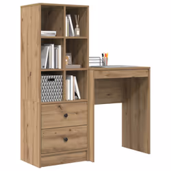 vidaXL Scrivania con Spazio di Archiviazione 2 pcs rovere artigianale - Vista aggiuntiva 3