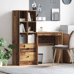 vidaXL Scrivania con Spazio di Archiviazione 2 pcs Legno vecchio