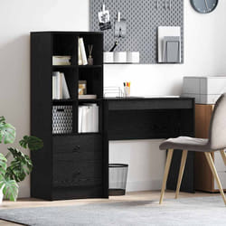 vidaXL Scrivania con Spazio di Archiviazione 2 pcs Rovere nero