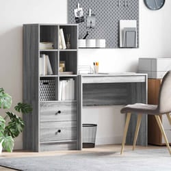 vidaXL Scrivania con Spazio di Archiviazione 2 pcs Grigio sonoma