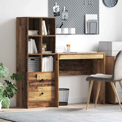 vidaXL Scrivania con Spazio di Archiviazione 2 pcs Legno vecchio