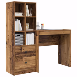 vidaXL Scrivania con Spazio di Archiviazione 2 pcs Legno vecchio - Vista aggiuntiva 3
