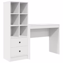 vidaXL Scrivania con Spazio di Archiviazione con cassetto 2 pcs Bianco - Vista aggiuntiva 2
