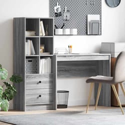 vidaXL Scrivania con Spazio di Archiviazione 2 pcs Grigio sonoma